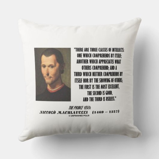 マキャヴェリ三種の知性引用文 クッション (裏面)