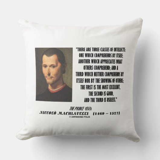 マキャヴェリ三種の知性引用文 クッション (正面)