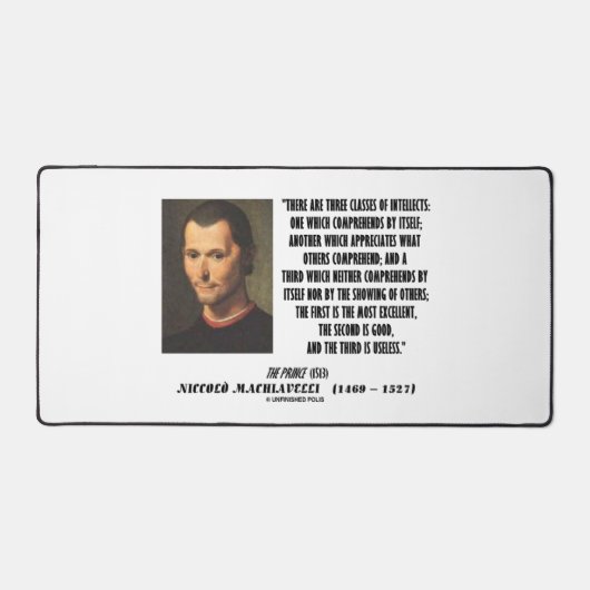 マキャヴェリ三種の知性引用文 デスクマット (正面)