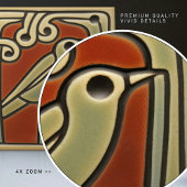 マキントシュバードグリーンレッドウォールデコール タイル