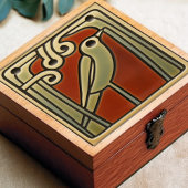 マキントシュバードグリーンレッドウォールデコール タイル