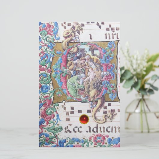 マギの崇拝、イルカと出生モノグラム 便箋 (スタンド正面)