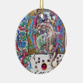 マギの崇拝,イルカ付き出生モノグラム セラミックオーナメント (右)