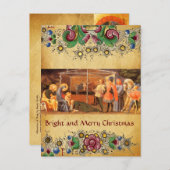 マギの崇拝、クリスマスのフローラ シーズンポストカード (正面/裏面)