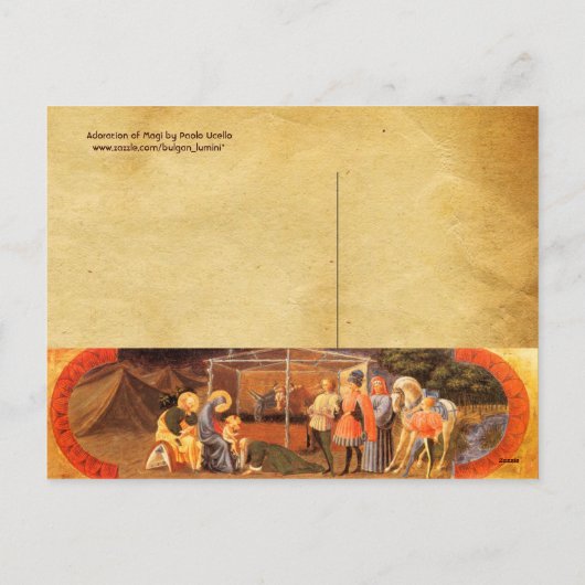 マギの崇拝、クリスマスのフローラ シーズンポストカード (裏面)