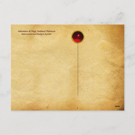 マギの崇拝，出生クリスマスパーチメント シーズンポストカード (裏面)