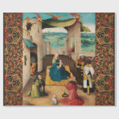 マギの崇拝，出生クリスマスパーチメント ラッピングペーパー (フラット)