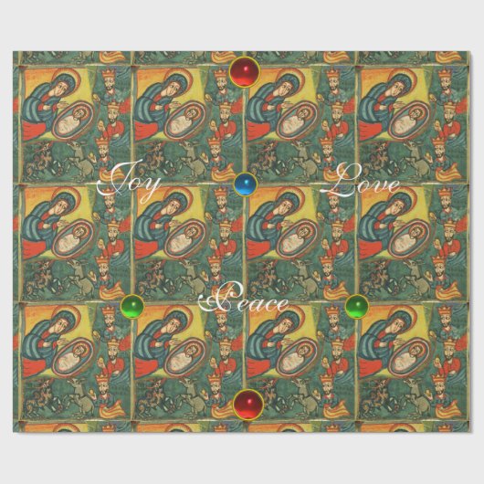 マギの崇拝,出生クリスマスパーチメント ラッピングペーパー (フラット)