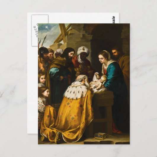 『マギの礼拝』 - ムリーリョ ポストカード (正面/裏面)