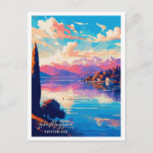 マギオーレ湖スイスアートヴィンテージ旅行 ポストカード (正面)