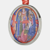 マギクリスマスパーチメントの崇拝出生 メタルオーナメント (左)