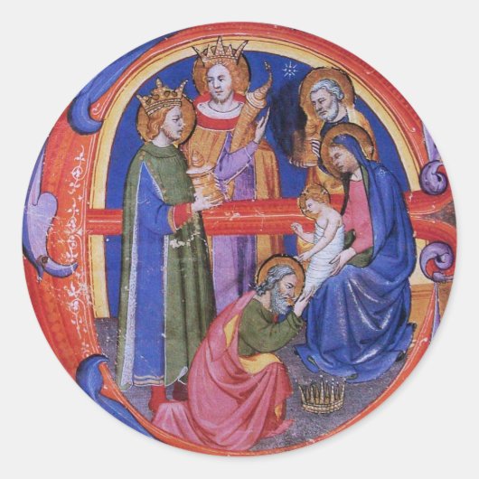 マギクリスマス出生祭の崇拝 ラウンドシール (正面)