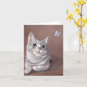 マギー恋しく思キティキャットアートノートカード カード (黄色い花)