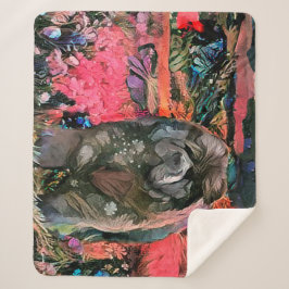 マギー黒いチャウシャーパブランケット3サイズ シェルパブランケット