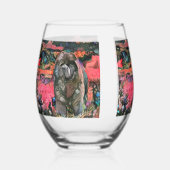 マギー黒いチャウステレスワイングラス ステムなしワイングラス (正面)