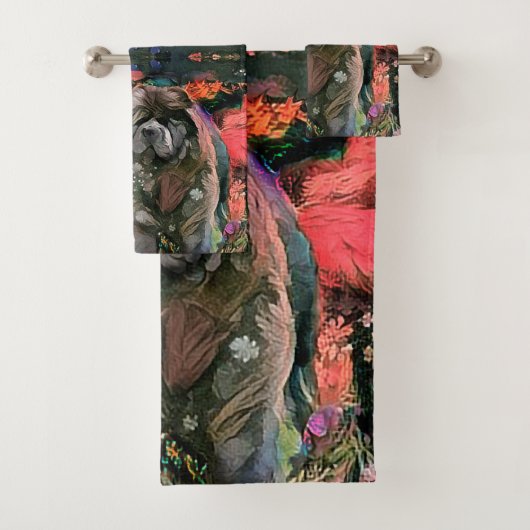 マギー黒いチャウタオルセット バスタオルセット (インサイチュ)