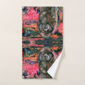 マギー黒いチャウタオルセット バスタオルセット (ハンドタオル)