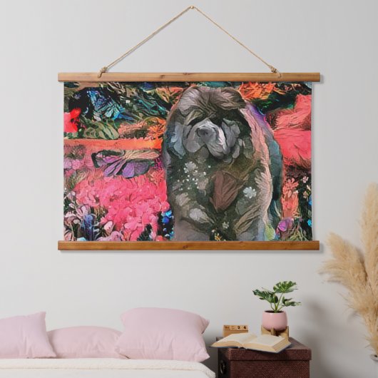 マギー黒いチャウタペストリー 吊り下げ型タペストリー (寝室)