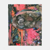 マギー黒いチャウフリースブランケット3サイズ フリースブランケット (正面)