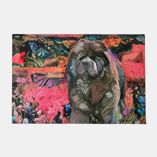 マギー黒いチャウ屋内/屋外ドアマット ドアマット (正面)