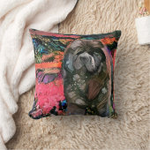 マギー黒いチャウ枕 – サイズとファブリックを選択 クッション (ブランケット)