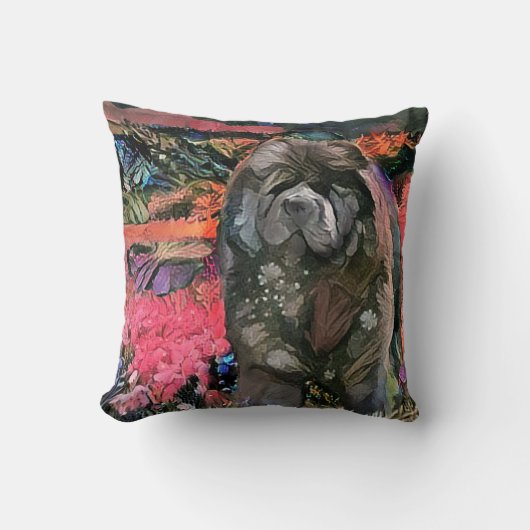 マギー黒いチャウ枕 – サイズとファブリックを選択 クッション (正面)