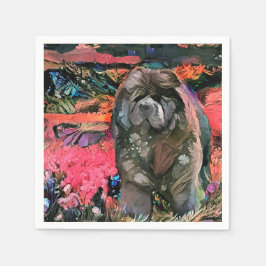 マギー黒いチャウ紙ナプキン スタンダードカクテルナプキン