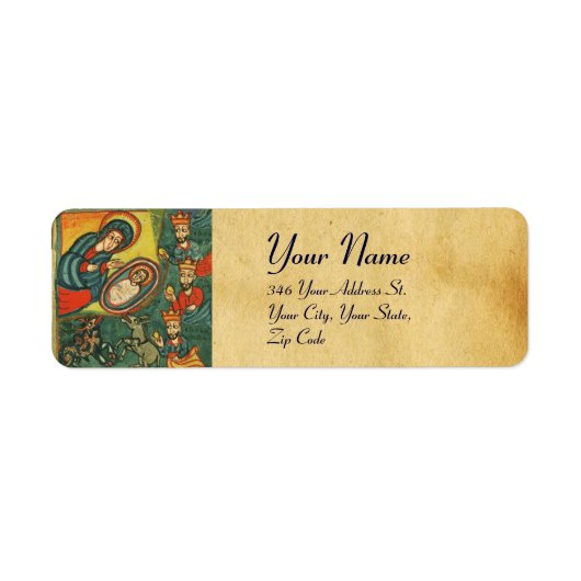 マギ出生クリスマスパーチメントの崇拝 ラベル (正面)