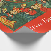 マギ崇拝，初期の出生クリスマス ラッピングペーパー (角)