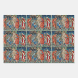 マギ、マリア、ベビーイエスの贈り物包み ラッピングペーパーシート