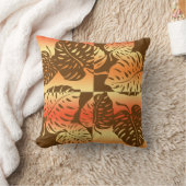 マクアモンステラハワイアンストライプのブレンドピロー クッション (ブランケット)