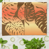 マクアモンステラハワイアンストライプブレンドキッチンタオル キッチンタオル (折り畳み)