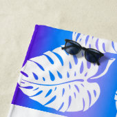 マクアモンステラ熱帯ハワイアンパープルブレンド ビーチタオル (インサイチュ)