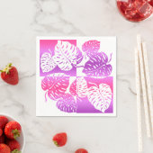 マクアモンステラ熱帯ハワイアンブレンドストライプの物 スタンダードカクテルナプキン (インサイチュ)