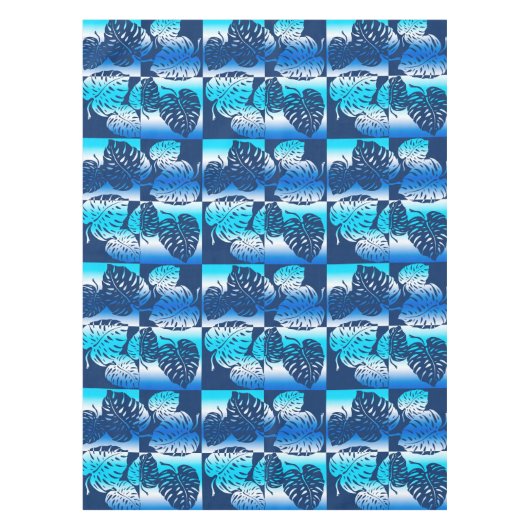 マクアモンステラ熱帯ハワイアンブレンドストライプの物 テーブルクロス (正面)