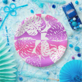 マクアモンステラ熱帯ハワイアンブレンドストライプの物 ペーパープレート (パーティー)