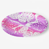 マクアモンステラ熱帯ハワイアンブレンドストライプの物 ペーパープレート (アングル)