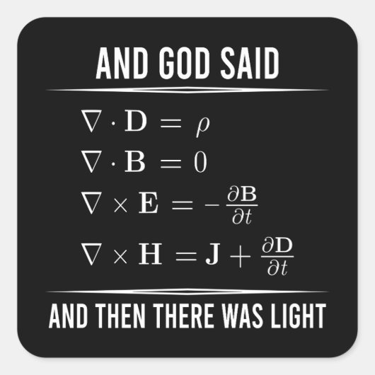 マクウェルズ方程式マックスウェル・マックスウェルの数学1BK1 スクエアシール (正面)