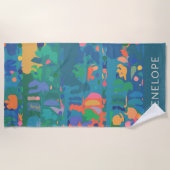 マクカラフルマリストBoho抽象芸術パーソナライズされた ビーチタオル (正面)