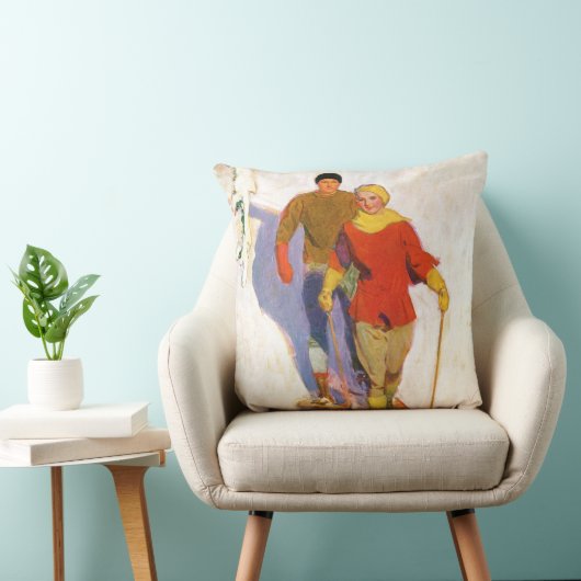 マククレランド・バークレイのスノーシューズを履く夫婦 クッション (椅子)