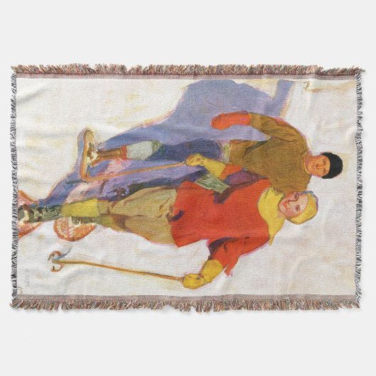 マククレランド・バークレイのスノーシューズを履く夫婦 スローブランケット (正面)