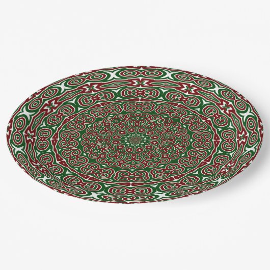 マクシマファンシーリスト華美グルービークリスマスマンダラ ペーパープレート (アングル)