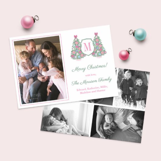 マクシマモダンリストのモノグラム写真コラージクリスマス シーズンカード