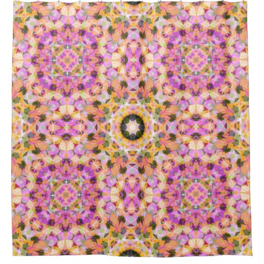 マクシマリストのドパミンかわいらしデコールピンクの黄色い星 シャワーカーテン (正面)