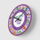 マクシマリストキッチンデコーティータイムカスタムコテージ ラウンド壁時計 (傾斜)