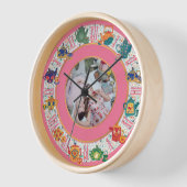 マクシマリストキッチンデコールヒッピー写真ANYイベント 壁時計 (傾斜)