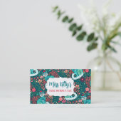 マクシマリストティール（緑がかった色）キャットオンフォークシーフローラ名刺 名刺 (スタンド正面)