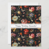 マクシマリストバロックフローラガーデン誕生日 招待状 (裏面)