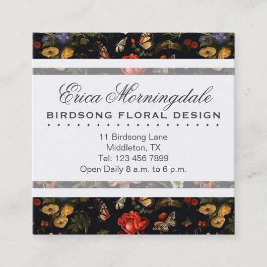 マクシマリストバロックフローラ スクエア名刺 (正面)