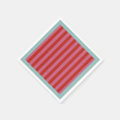 マクシマリストピンク&レッドストライプターコイズ縁ど付き スタンダードカクテルナプキン (角)
